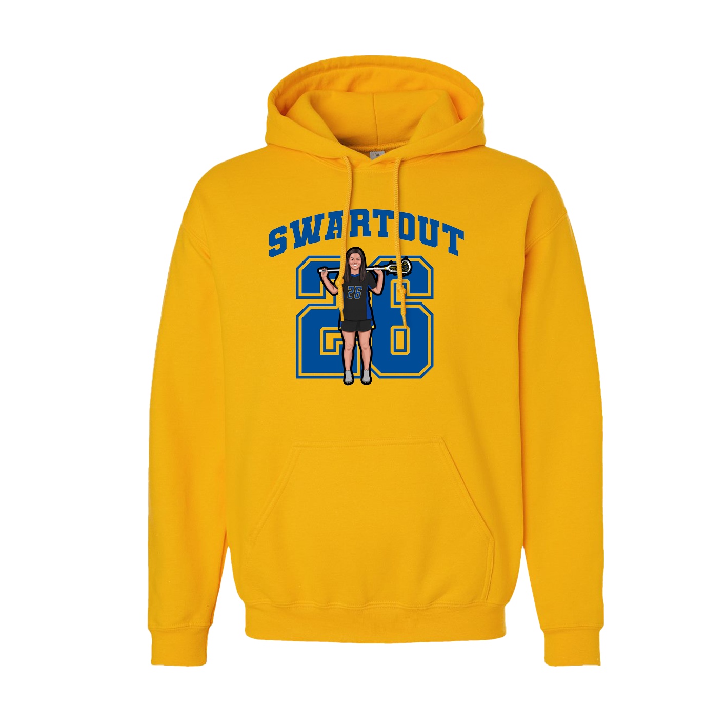 Youth Hoodie — Number in Gold