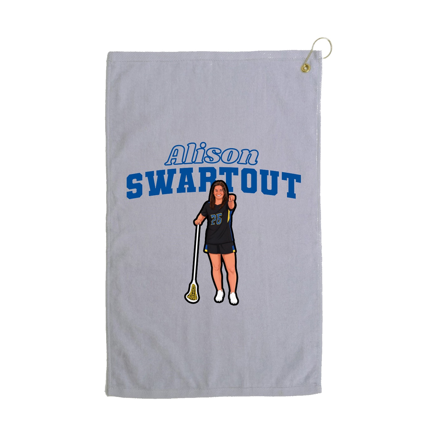 Golf Towel — Name Arch in Grey