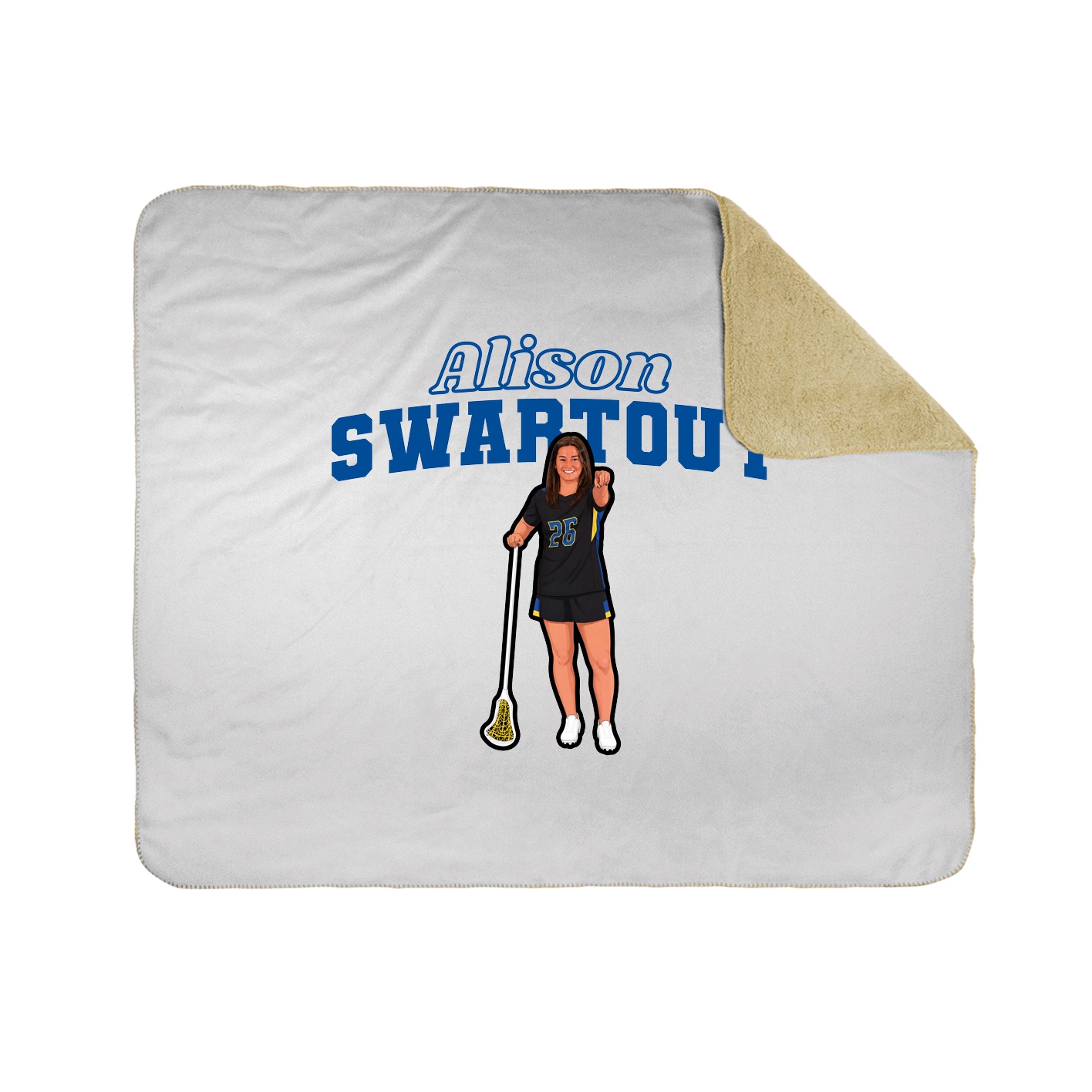 Throw Blanket — Name Arch in White