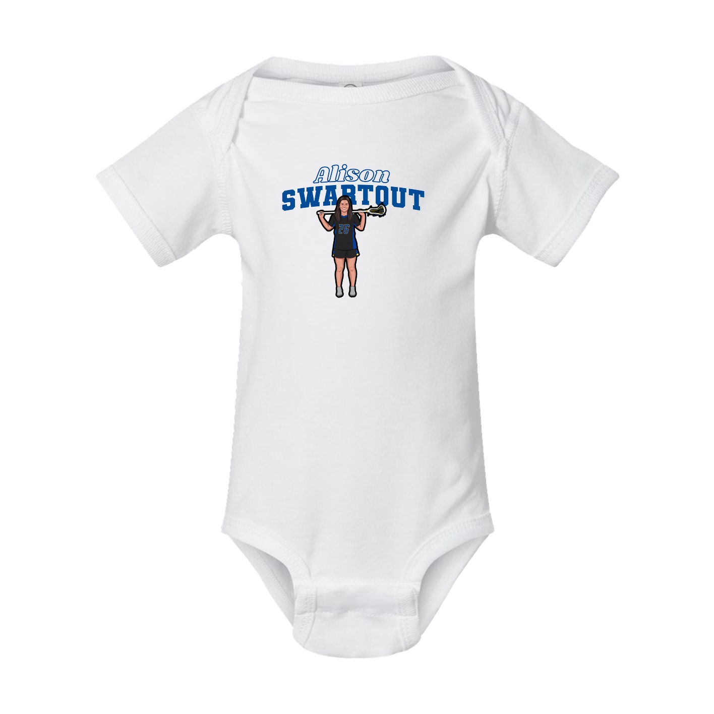 Baby Onesie — Name Arch in White