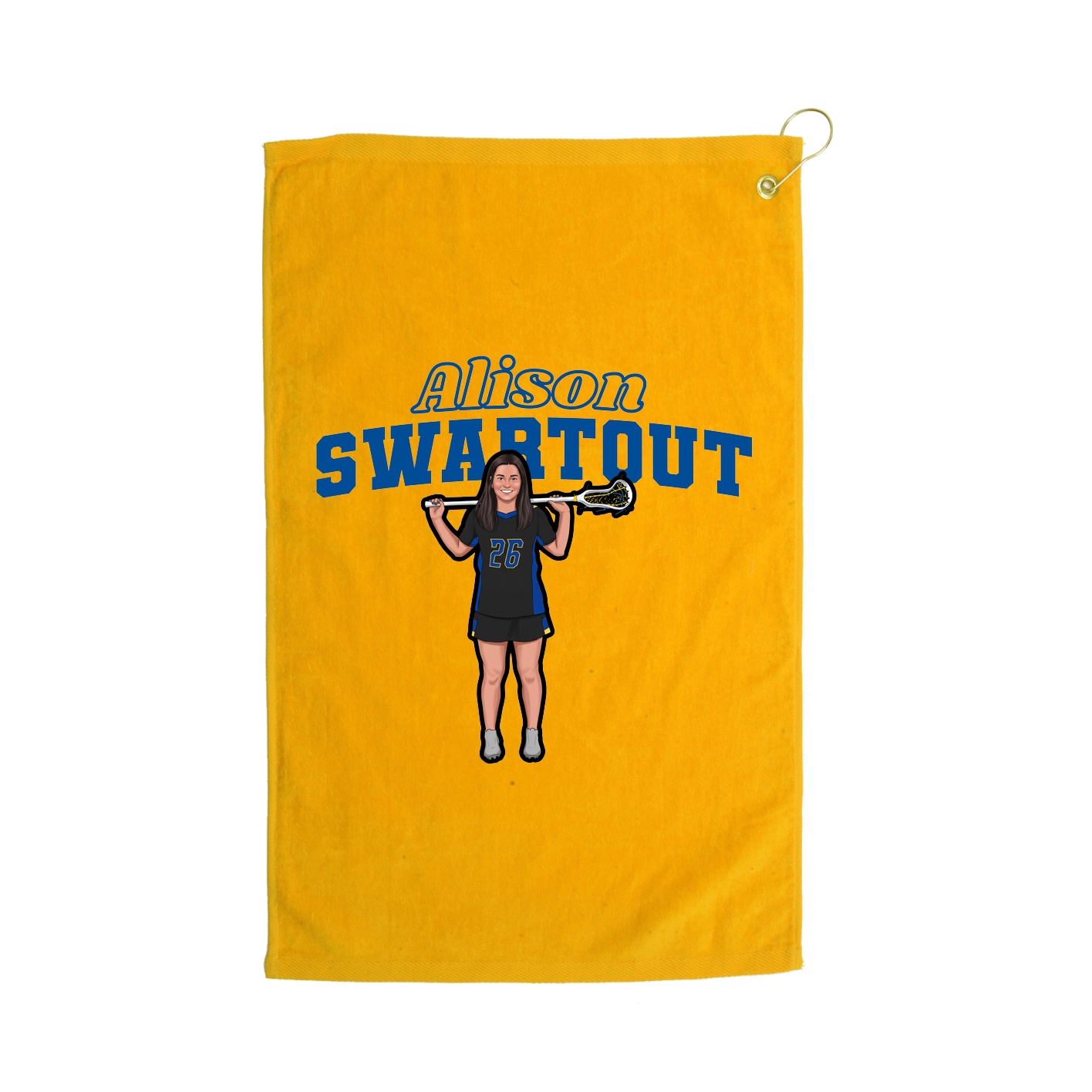 Golf Towel — Name Arch in Gold