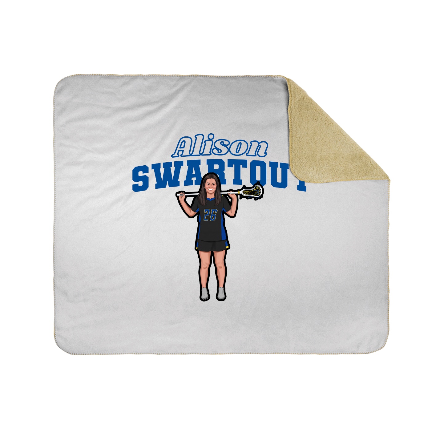 Throw Blanket — Name Arch in White