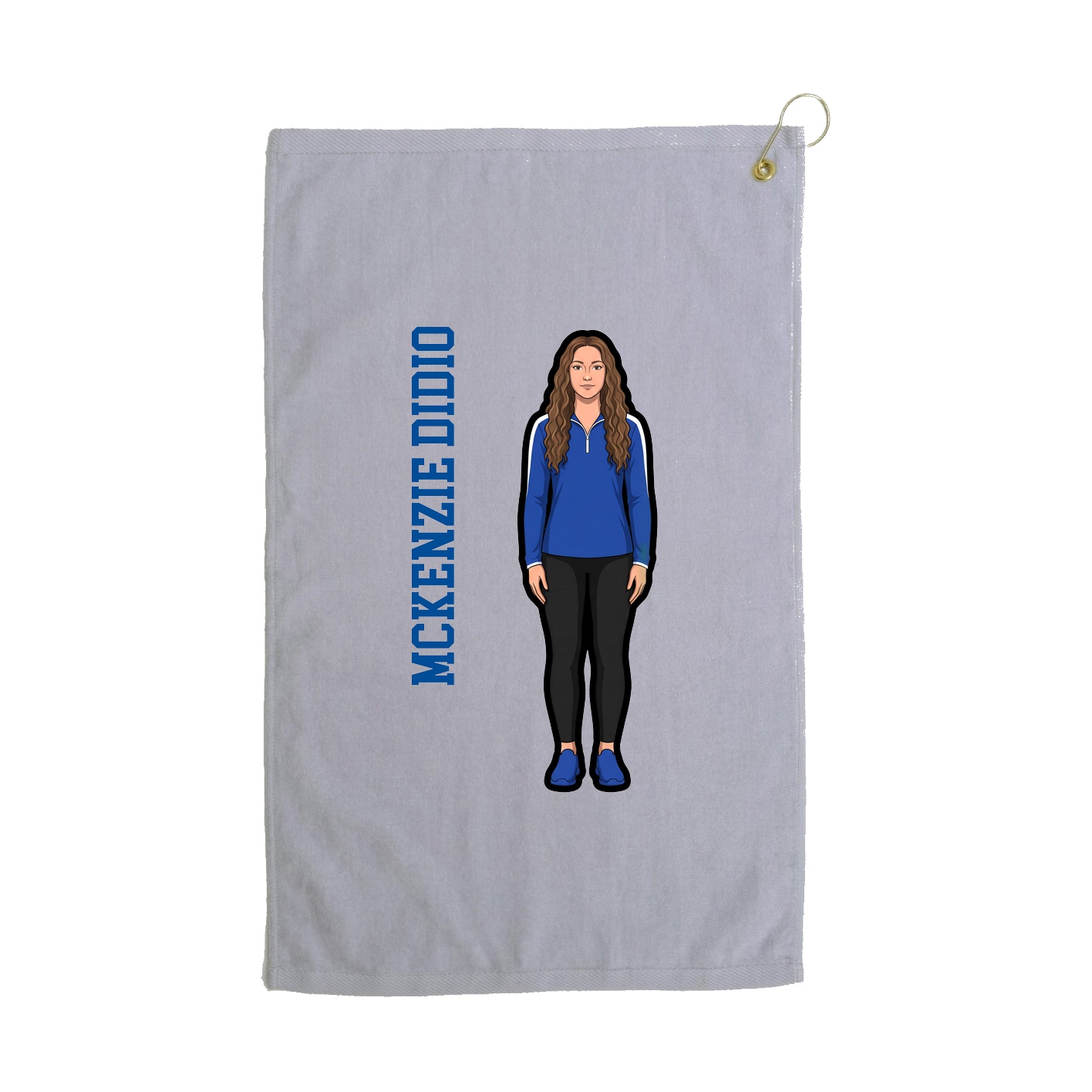 Golf Towel — Name Vertical in Grey