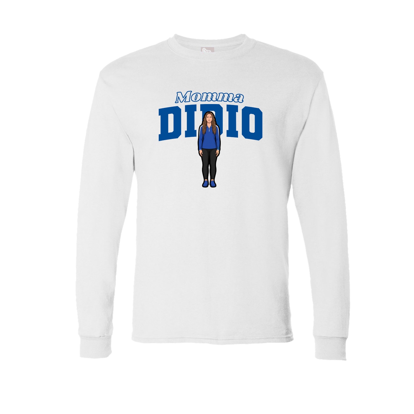 Long Sleeve Tee — Mothers Day Block in White