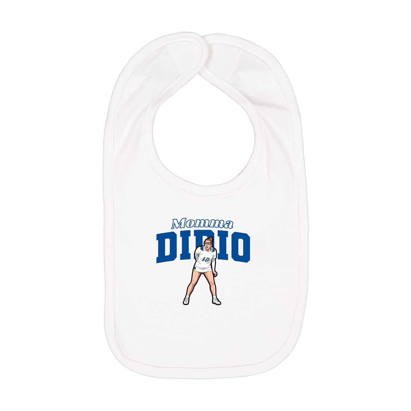Infant Bib — Mothers Day Block in White