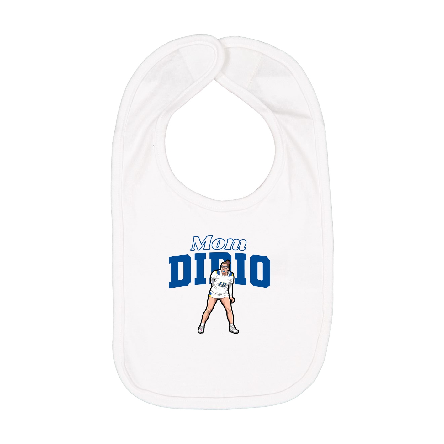 Infant Bib — Mothers Day Block in White