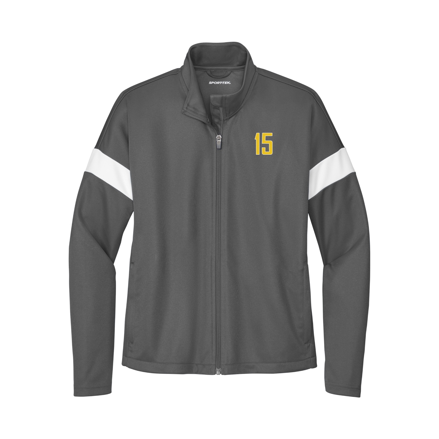 Womens Team Travel Full-Zip Jacket — Front Shirsy in Gray/White