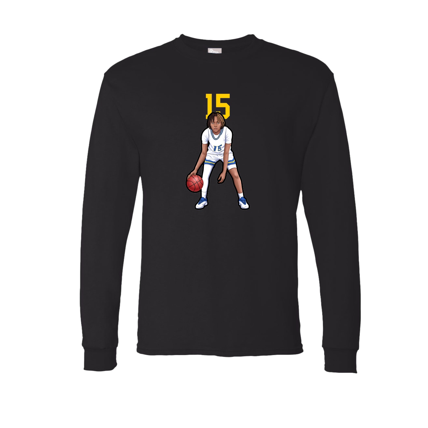 Long Sleeve Tee — Number Top in Black
