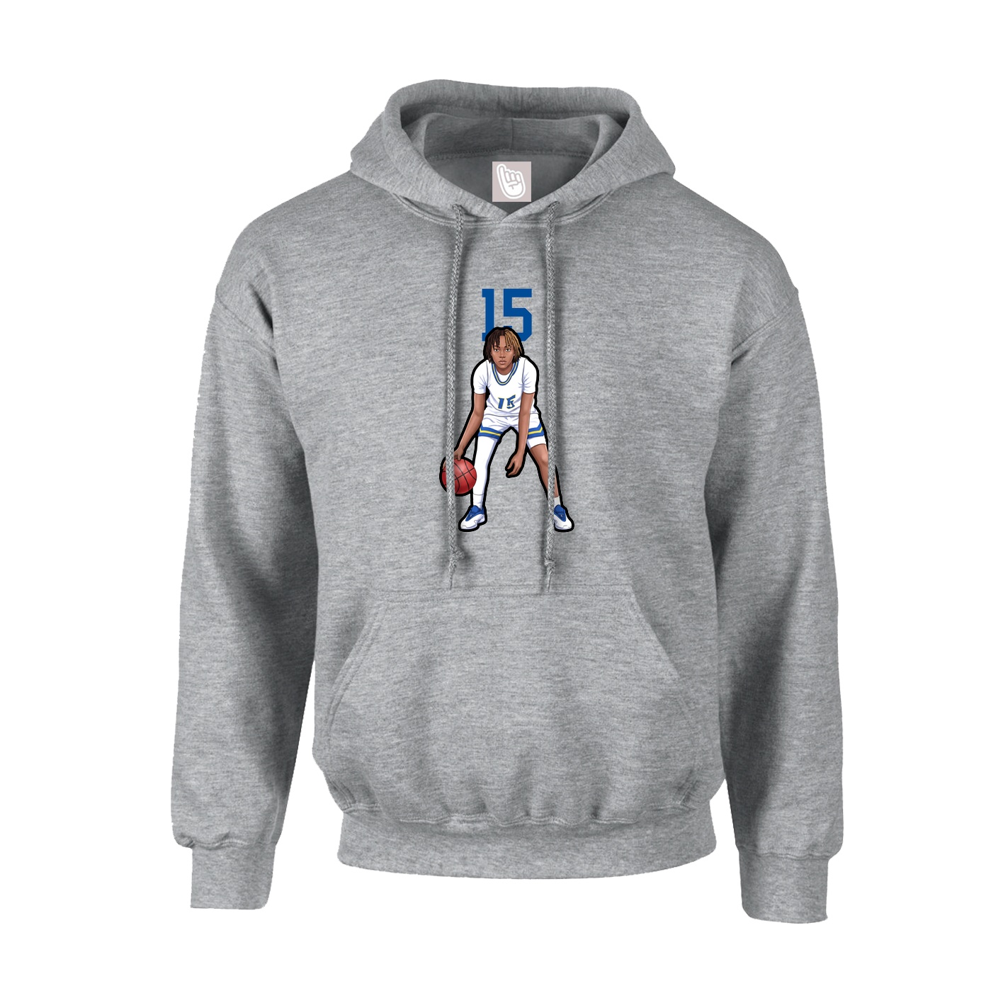 Hoodie — Number Top in Grey