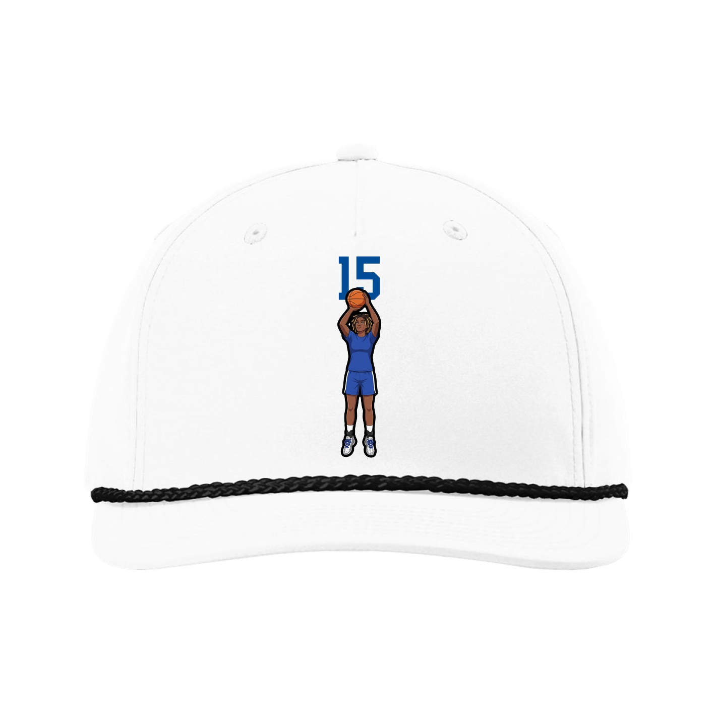 Five-Panel Classic Rope Cap — Number Top in White