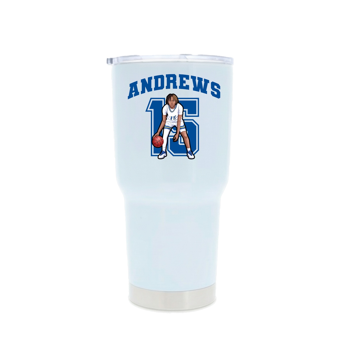 30oz Stainless Steel Tumbler — Number in White