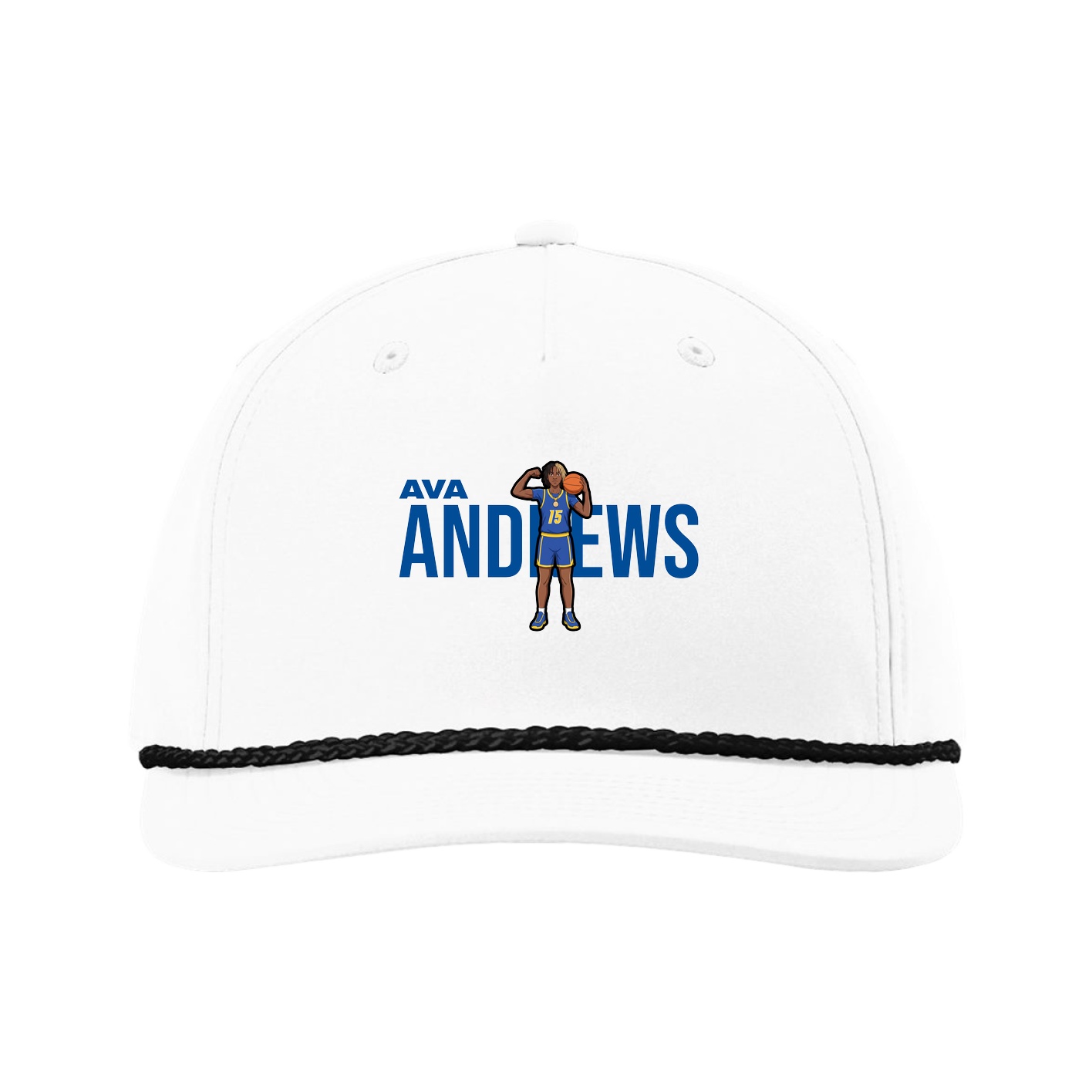 Five-Panel Classic Rope Cap — Player Name in White