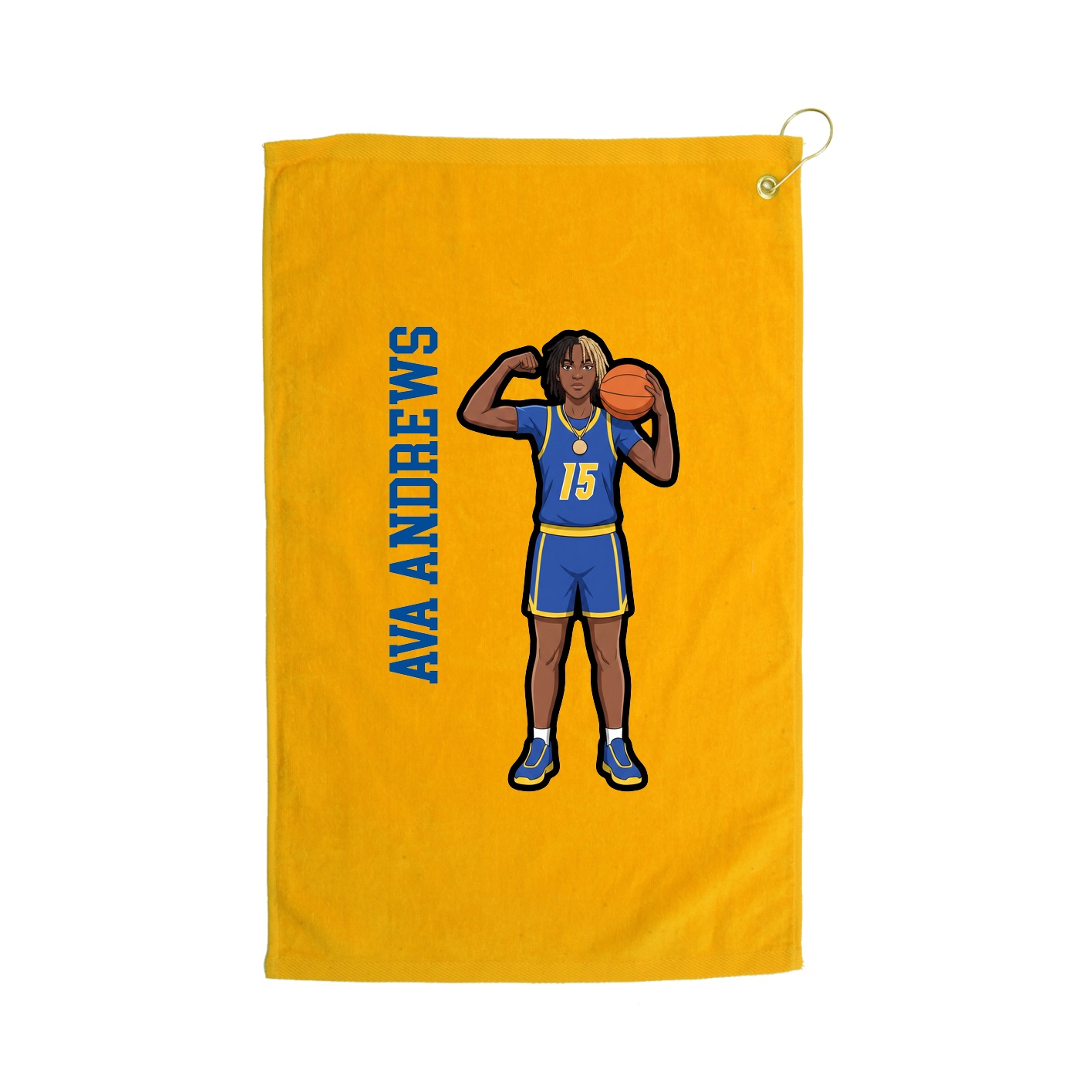 Golf Towel — Name Vertical in Gold