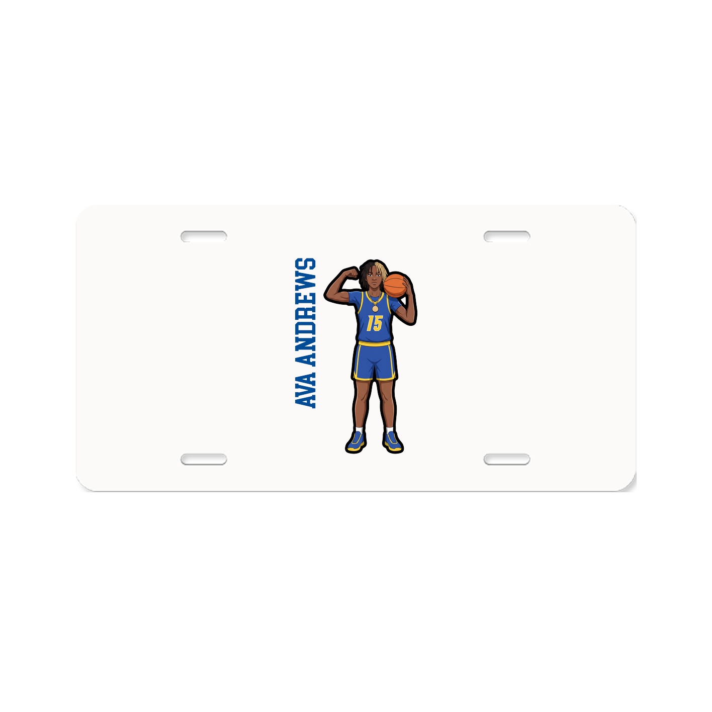 License Plate — Name Vertical in Classic