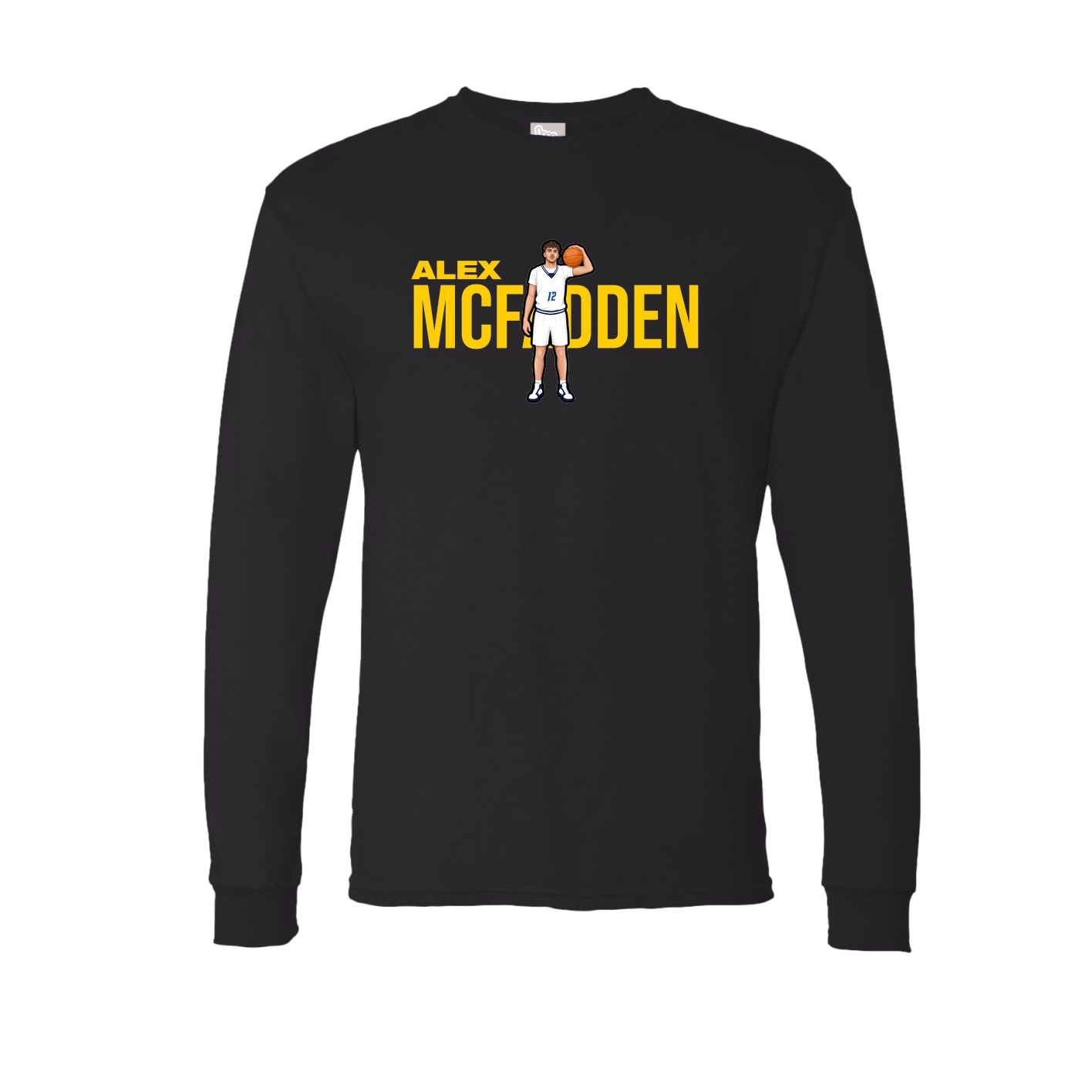 Long Sleeve Tee — Player Name in Black