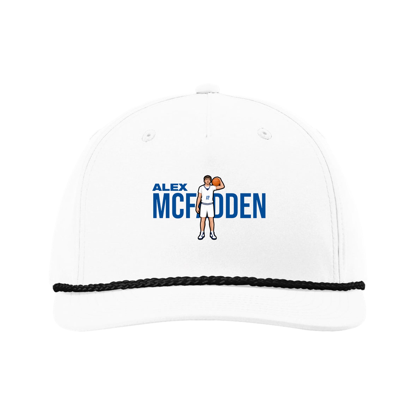 Five-Panel Classic Rope Cap — Player Name in White