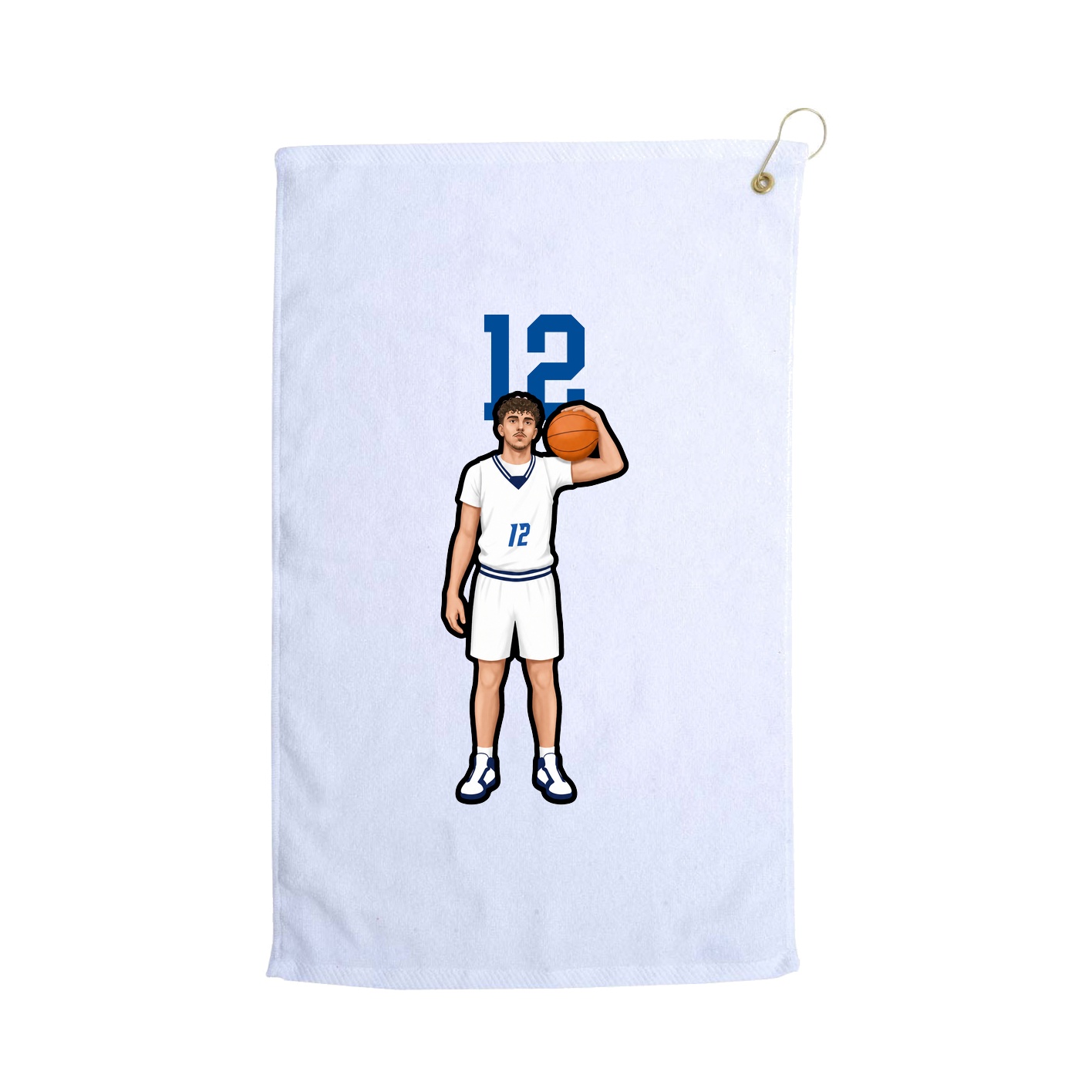 Golf Towel — Number Top in White