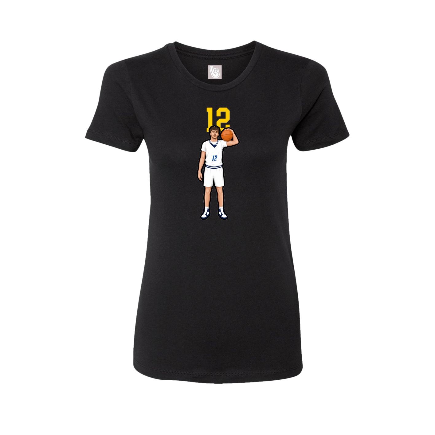 Fitted Women's Tee — Number Top in Black