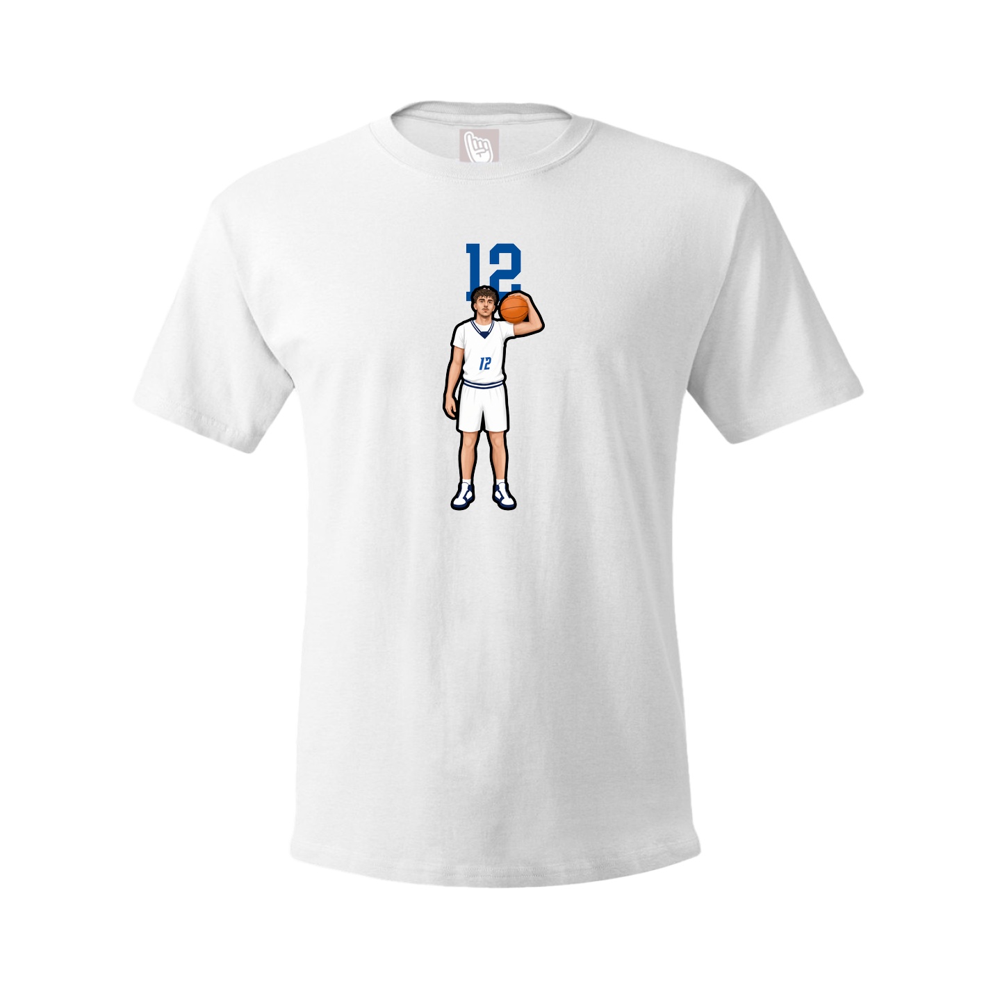 Youth Tee — Number Top in White