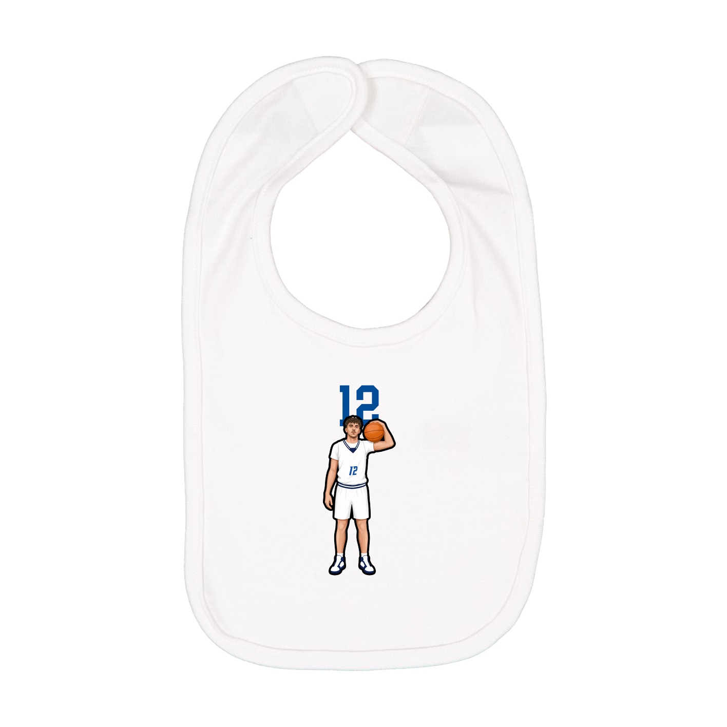 Infant Bib — Number Top in White