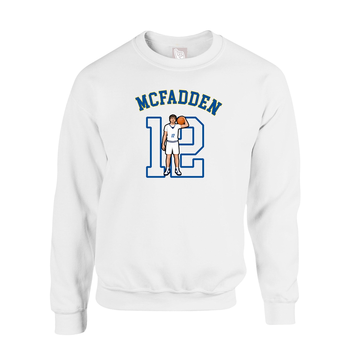 Fleece Crew — Shirsey Arch in White