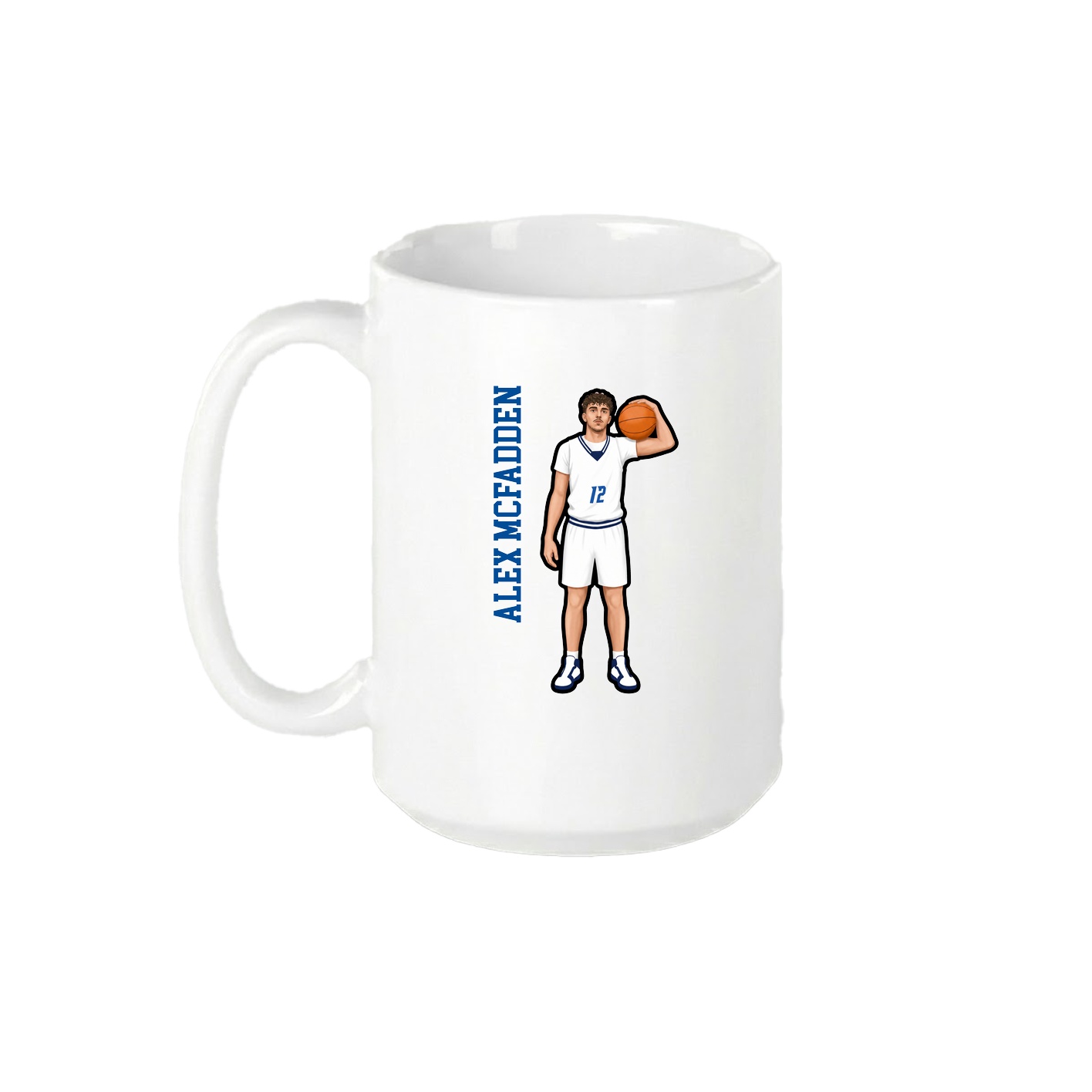 15oz Coffee Mug — Name Vertical in White