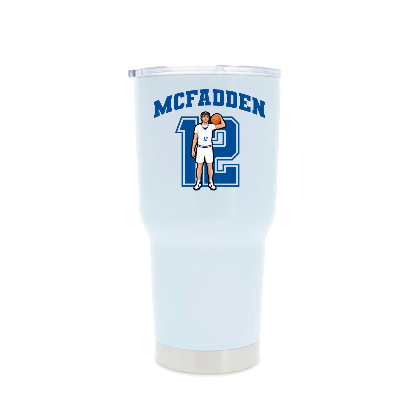 30oz Stainless Steel Tumbler — Number in White