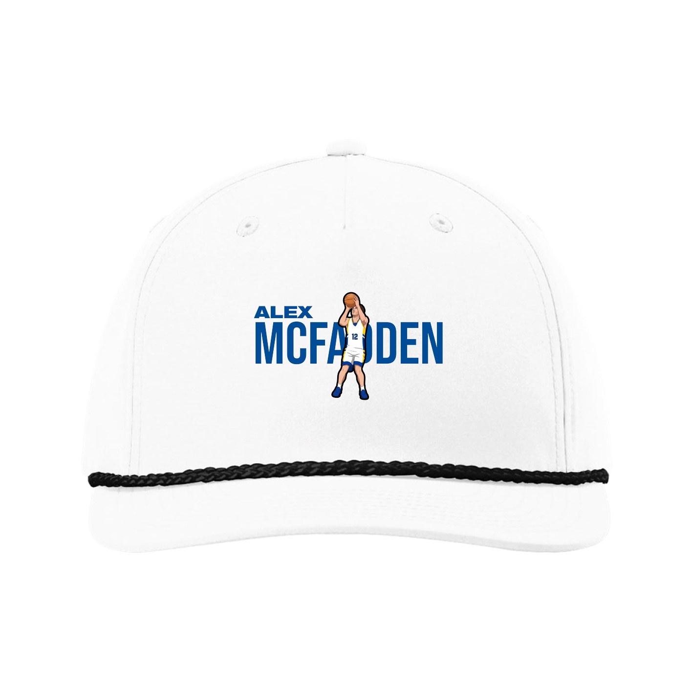 Five-Panel Classic Rope Cap — Player Name in White
