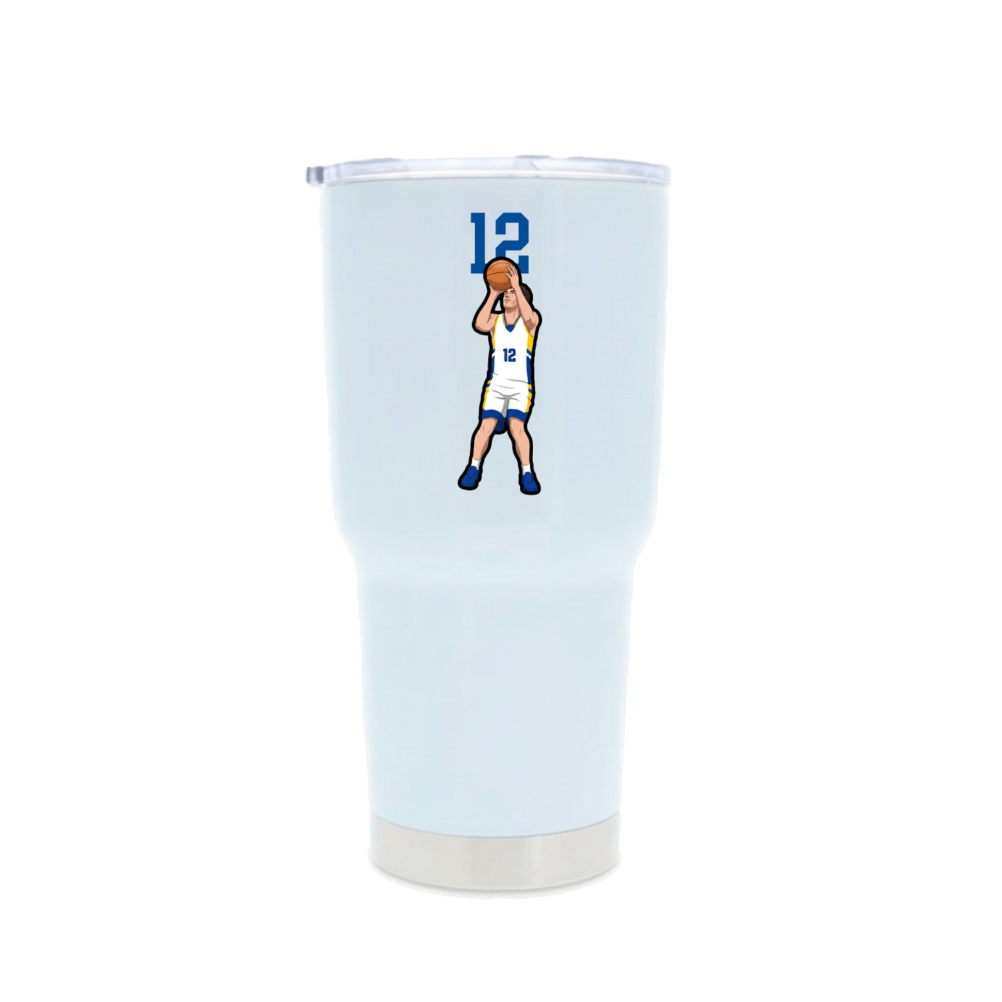 30oz Stainless Steel Tumbler — Number Top in White