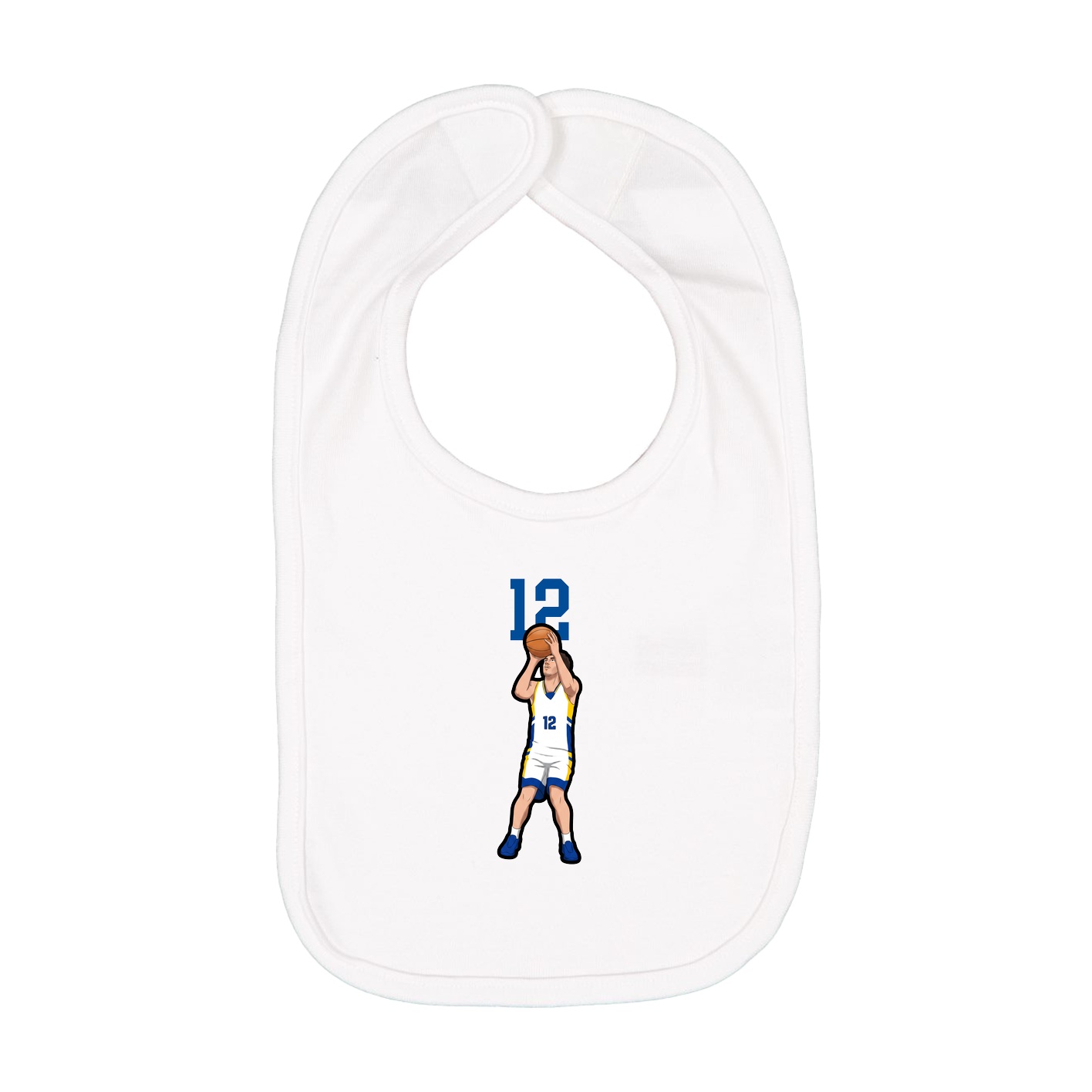 Infant Bib — Number Top in White