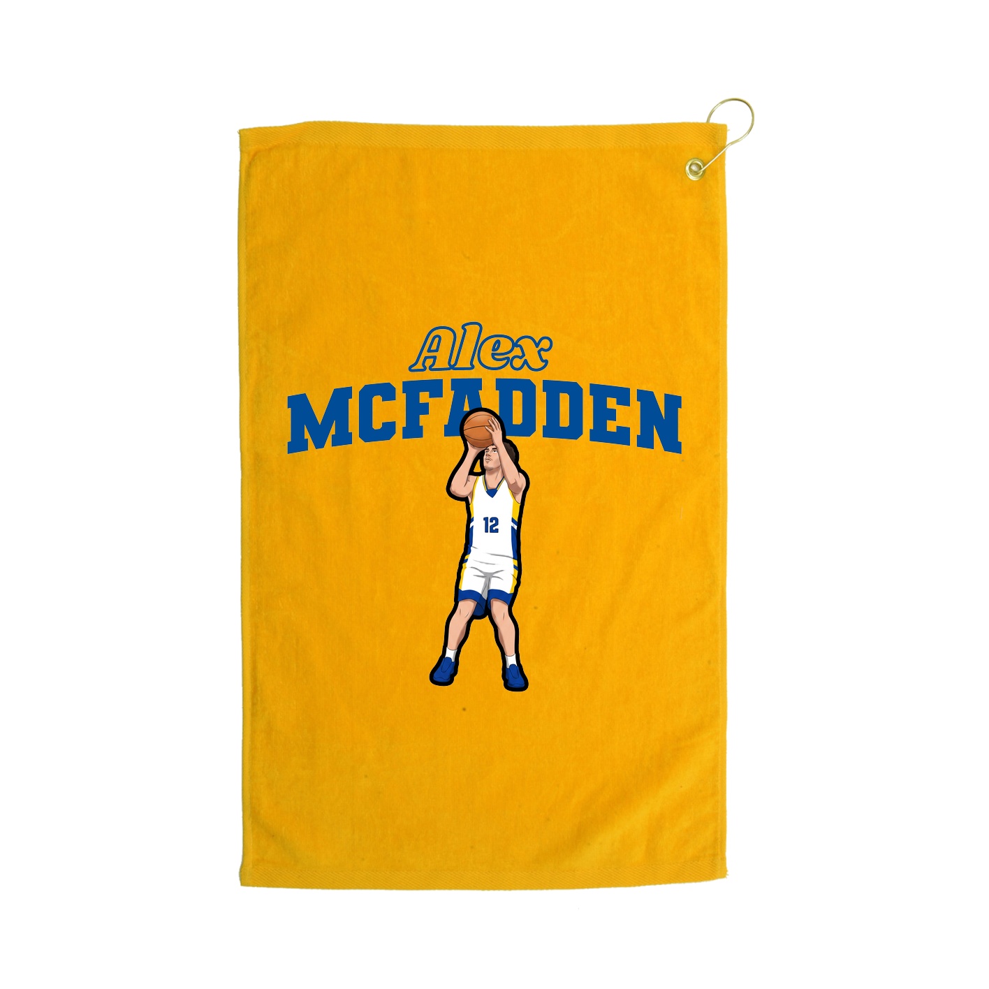 Golf Towel — Name Arch in Gold