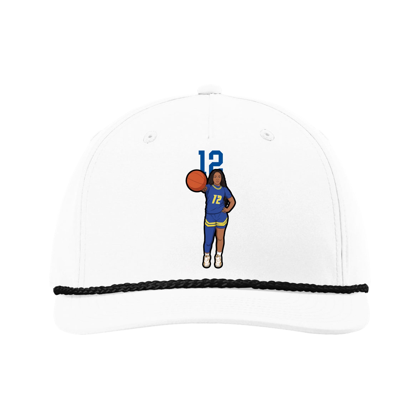 Five-Panel Classic Rope Cap — Number Top in White