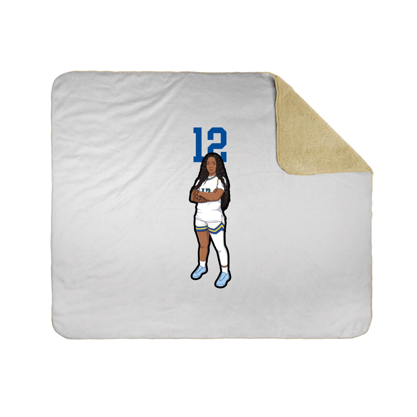 Throw Blanket — Number Top in White