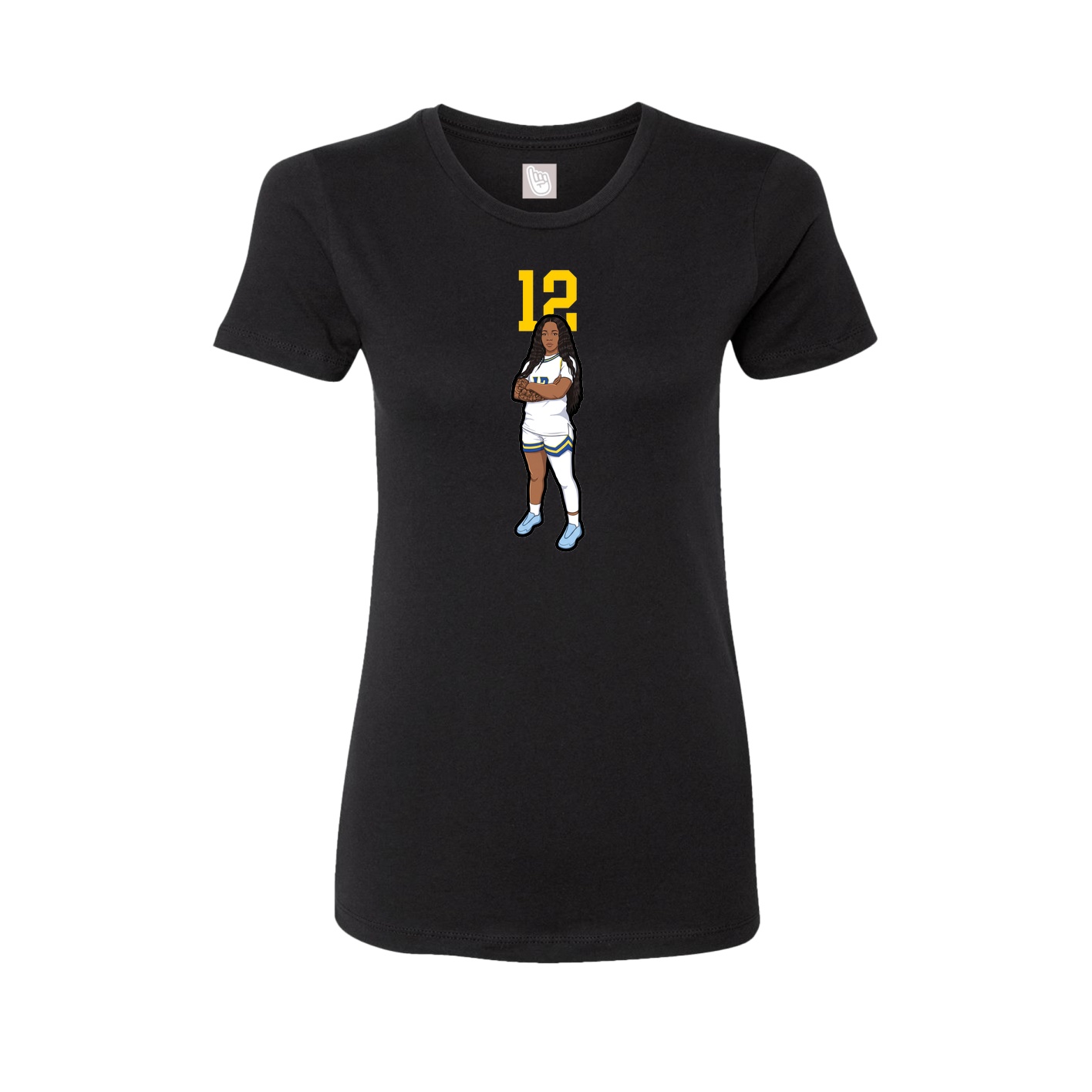 Fitted Women's Tee — Number Top in Black