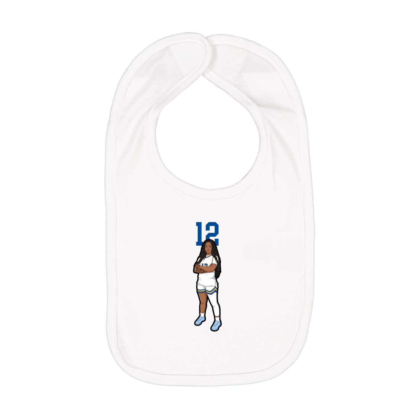 Infant Bib — Number Top in White
