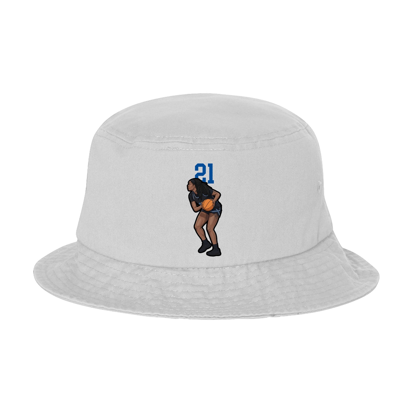 Bucket Cap — Number Top in White