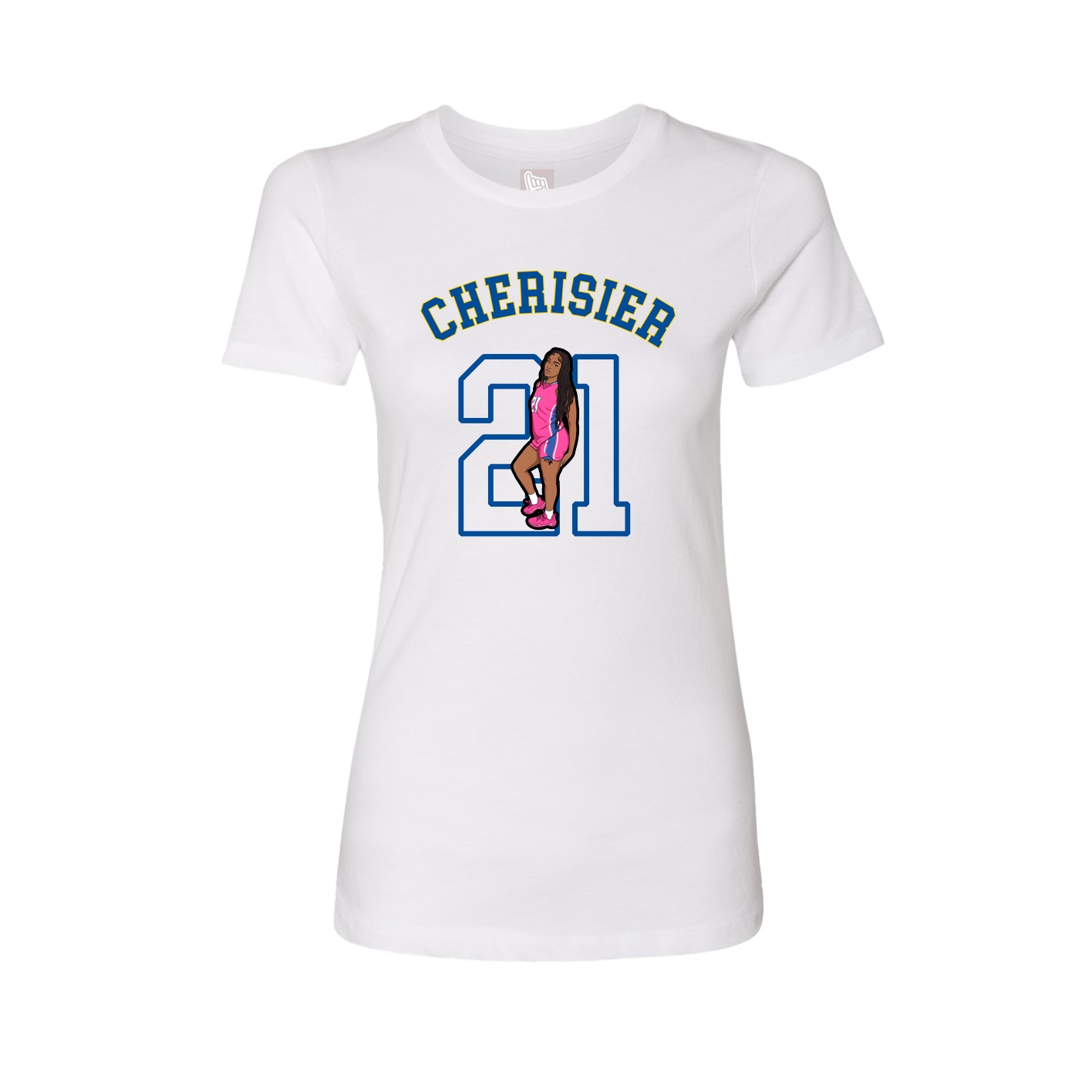 Fitted Women's Tee — Shirsey Arch in White