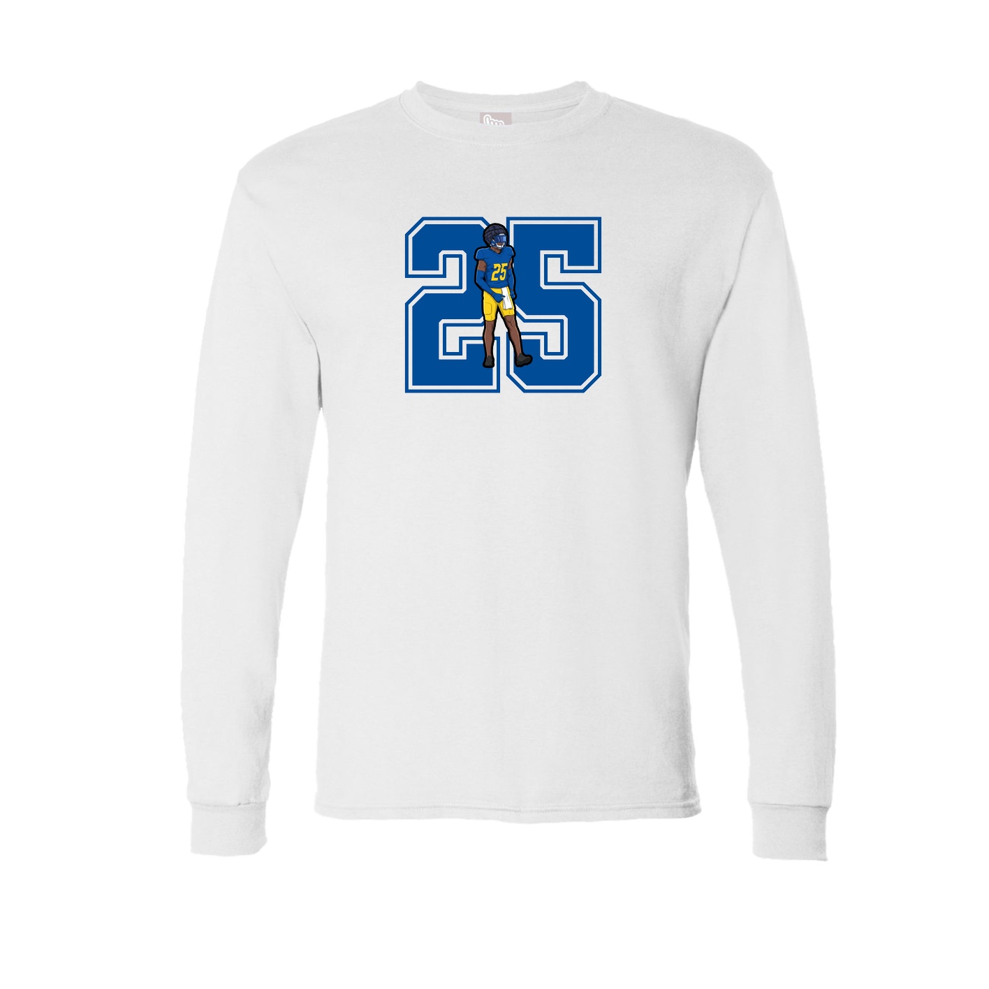Long Sleeve Tee — Number in White