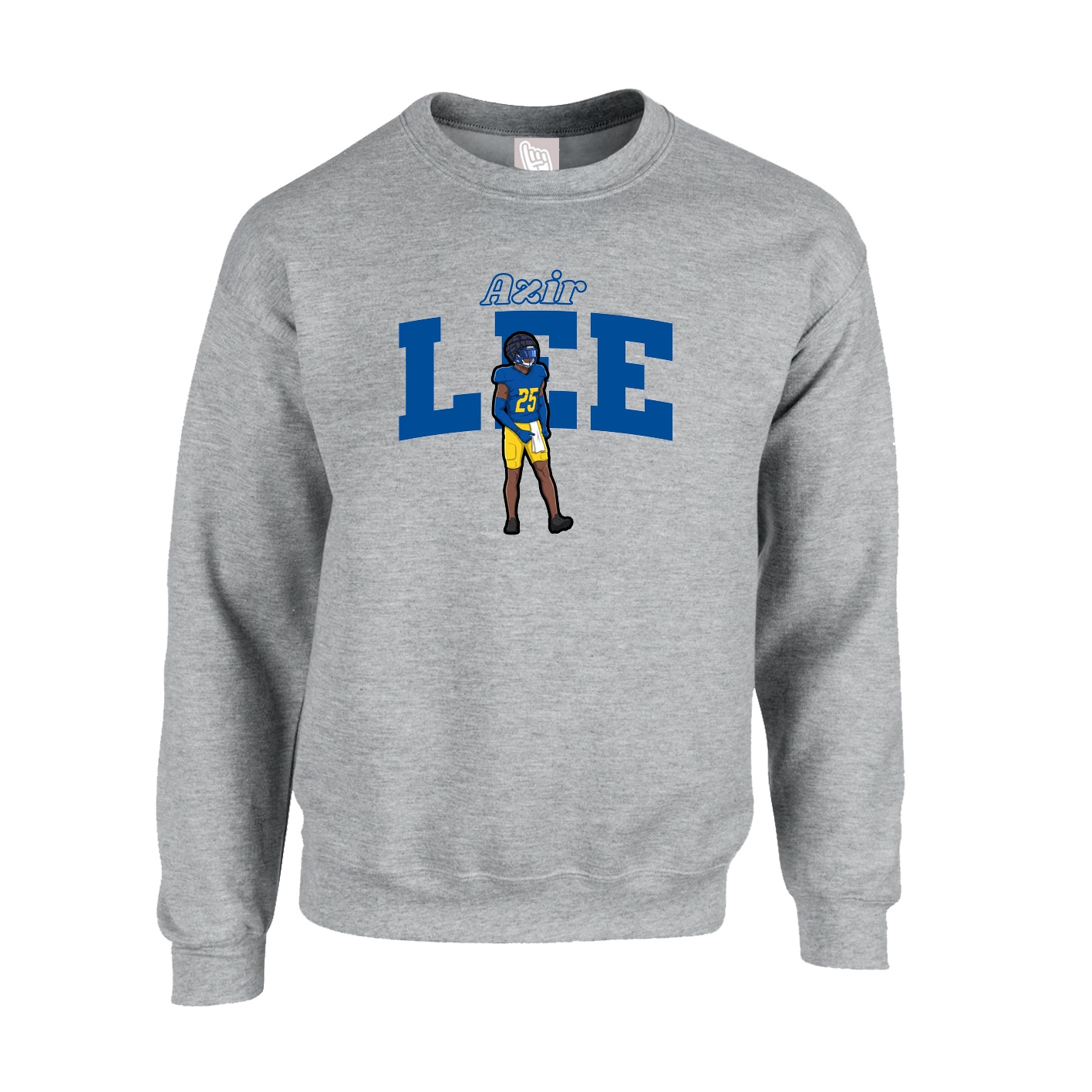 Fleece Crew — Name Arch in Grey