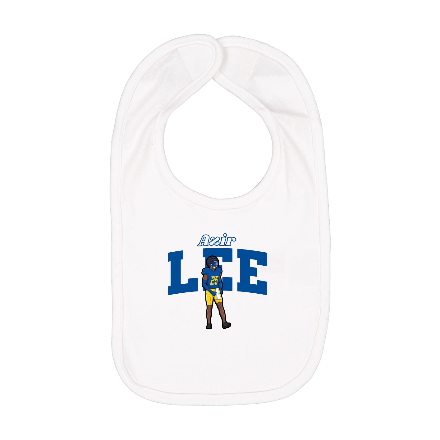 Infant Bib — Name Arch in White