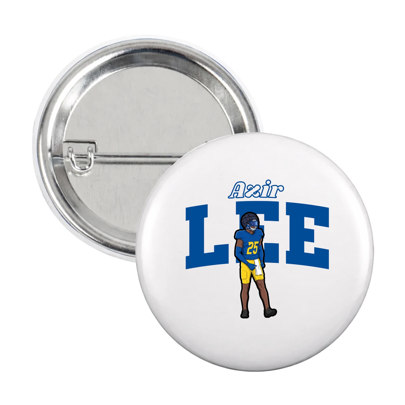 Game Day Button — Name Arch in White