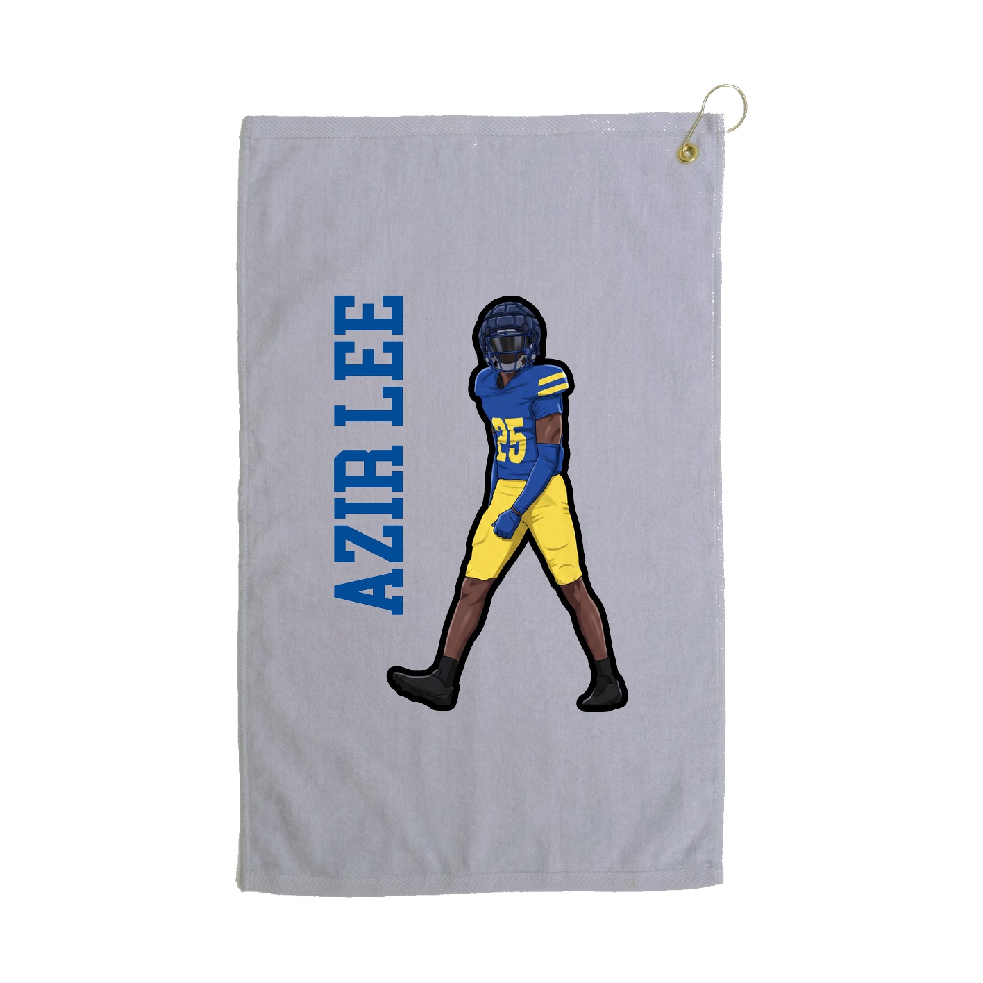 Golf Towel — Name Vertical in Grey