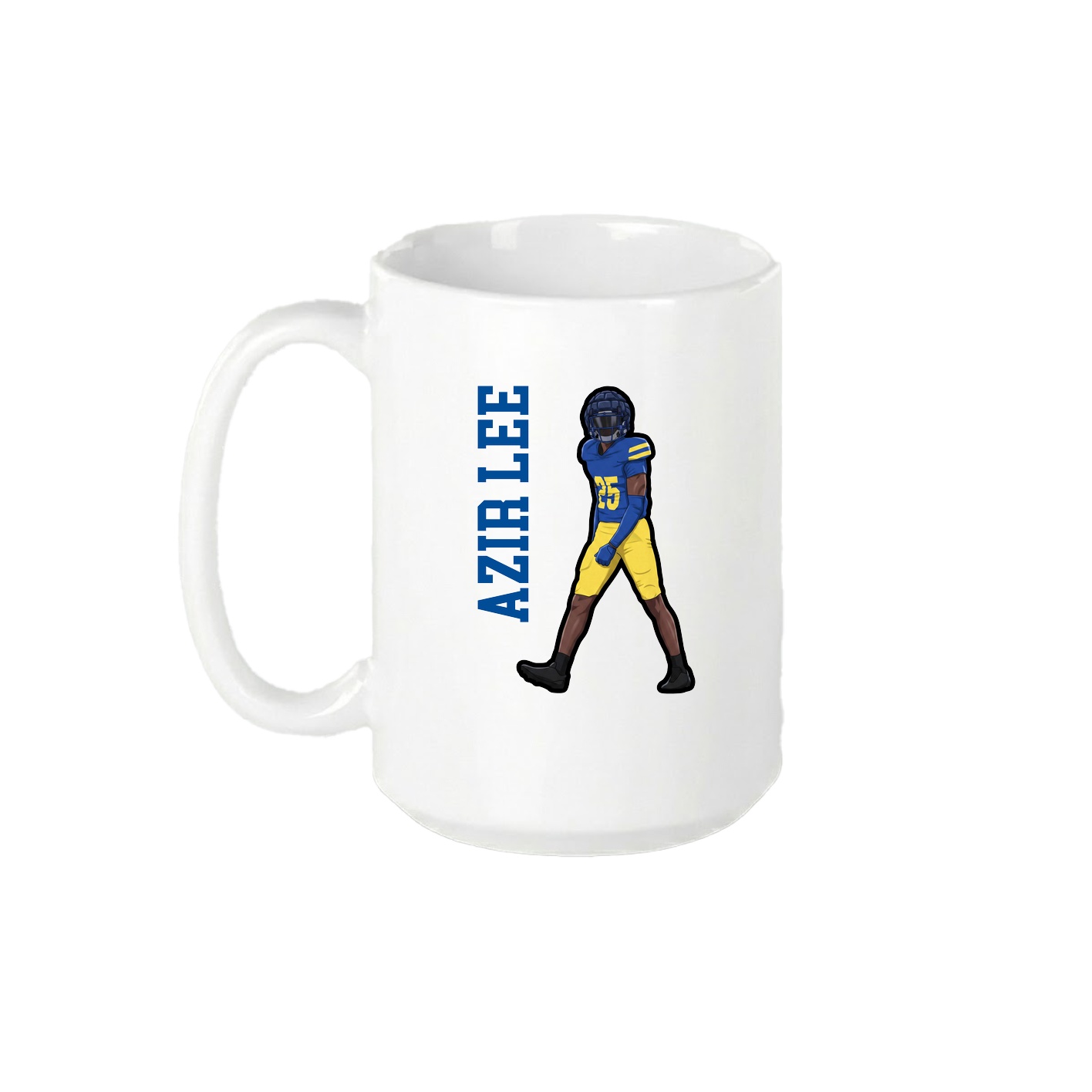 15oz Coffee Mug — Name Vertical in White