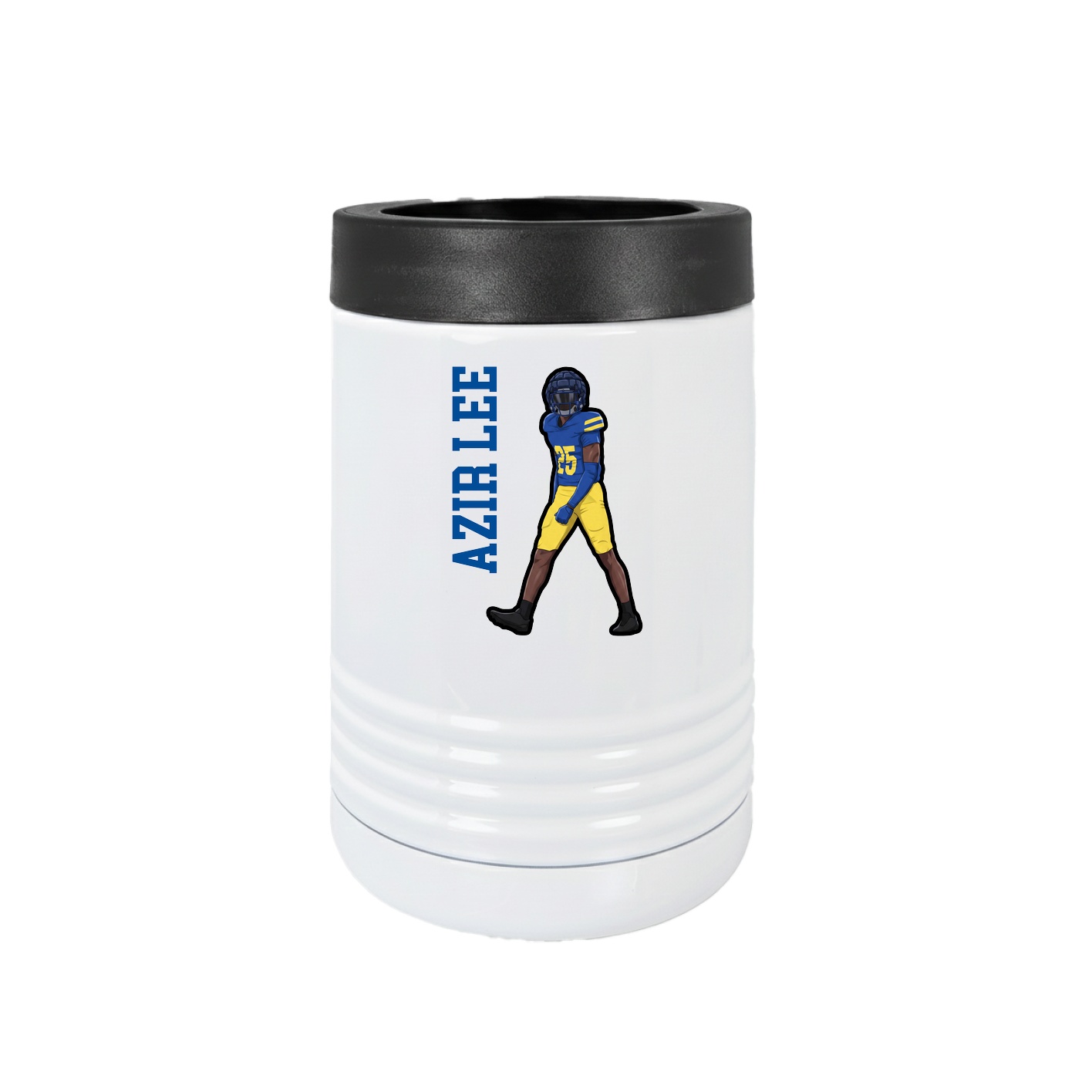 Beverage Holder — Name Vertical in White