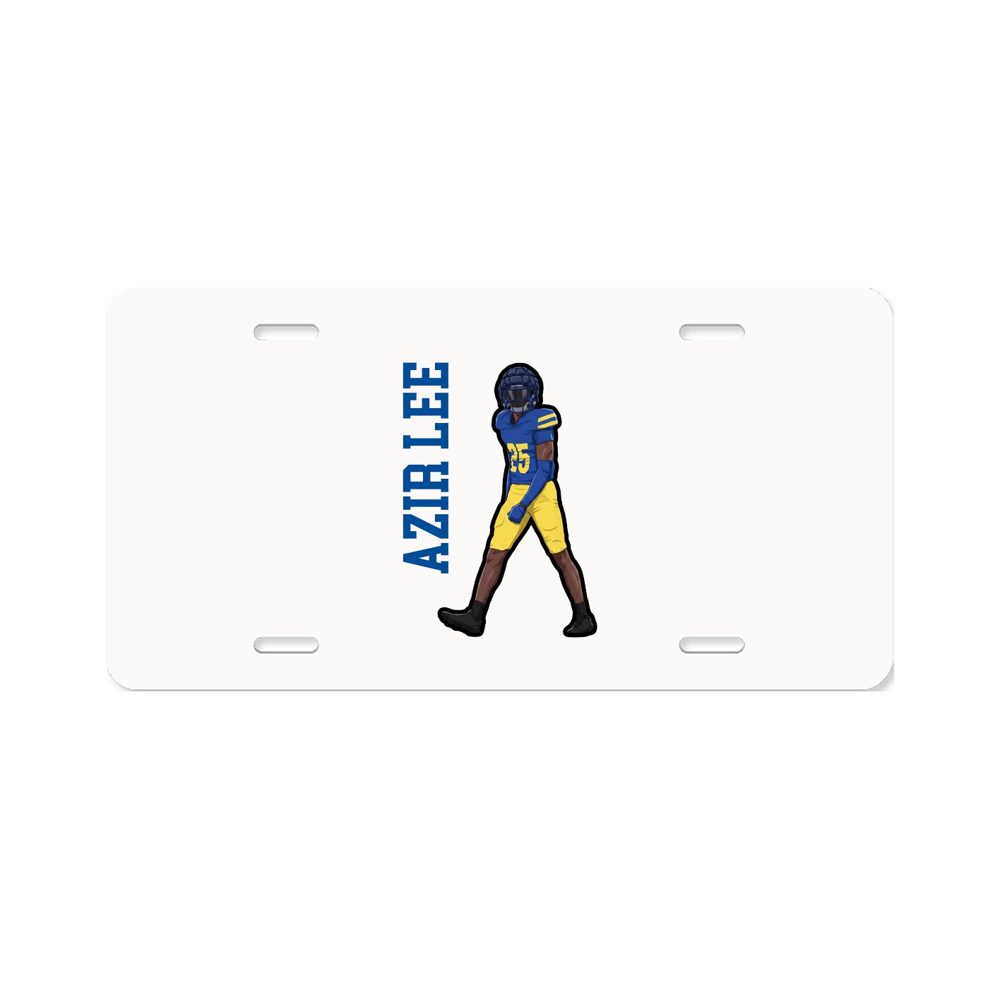 License Plate — Name Vertical in Classic