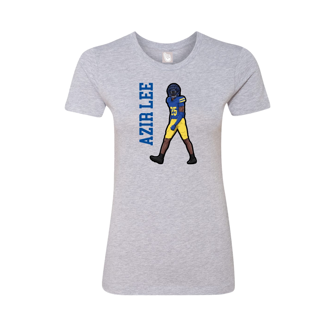 Womens Tee — Name Vertical in Grey
