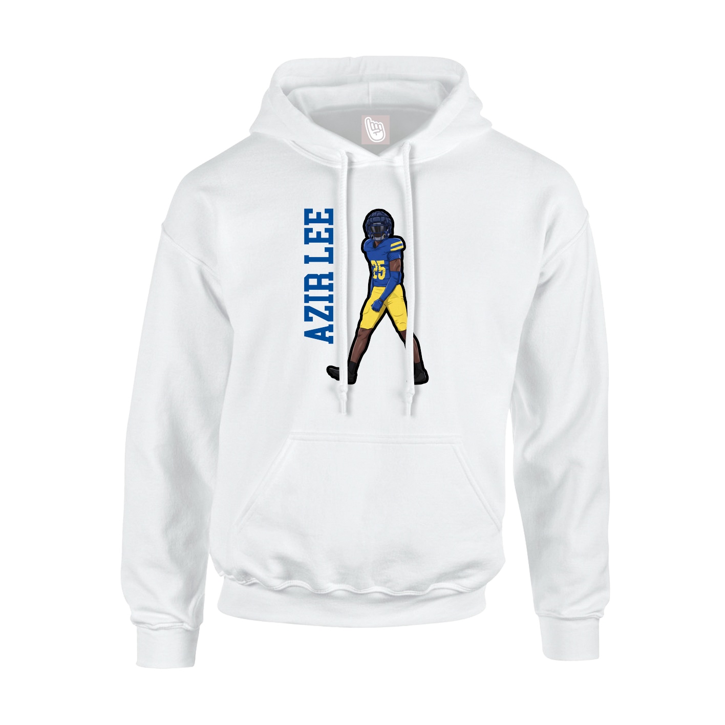 Youth Hoodie — Name Vertical in White