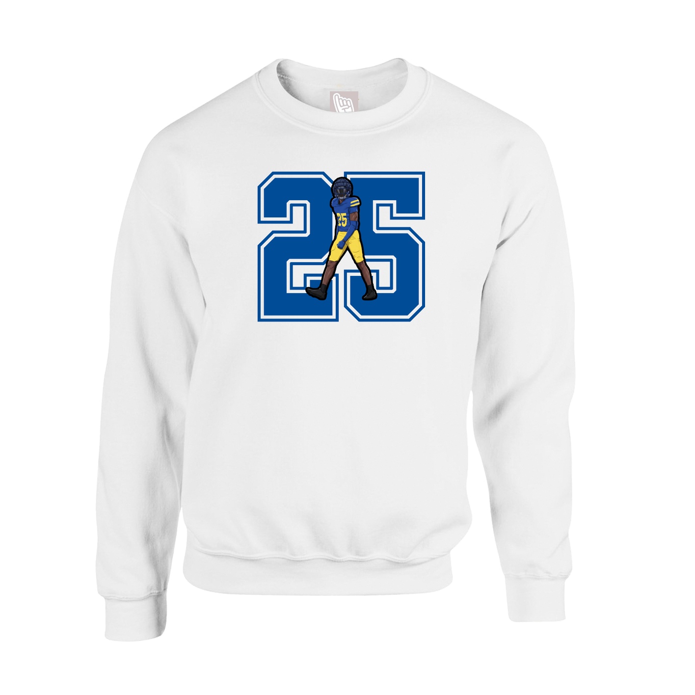 Fleece Crew — Number in White