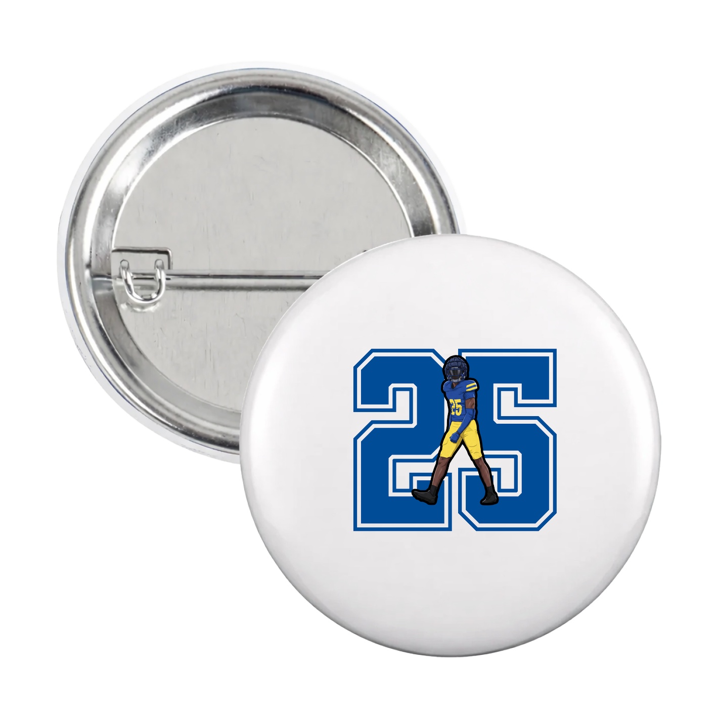 Game Day Button — Number in White