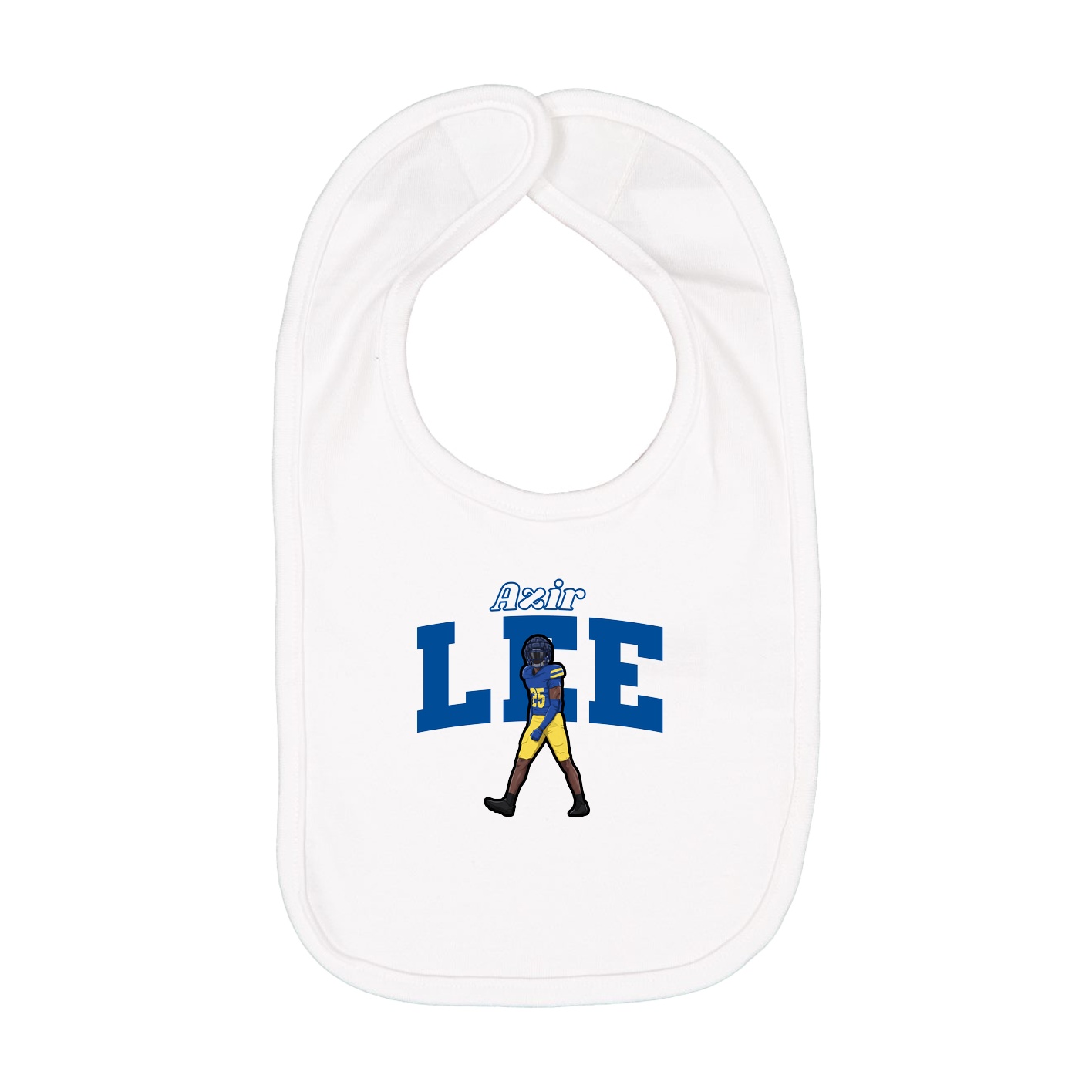 Infant Bib — Name Arch in White